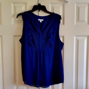 Womens XL Charter Club Royal Blue Sleeveless Top